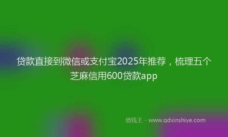 贷款直接到微信或支付宝2025年推荐，梳理五个芝麻信用600贷款app