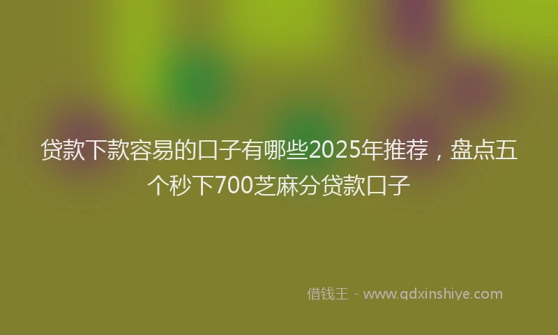 贷款下款容易的口子有哪些2025年推荐，盘点五个秒下700芝麻分贷款口子