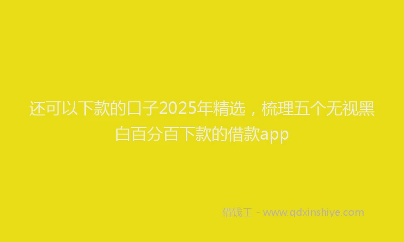 还可以下款的口子2025年精选，梳理五个无视黑白百分百下款的借款app