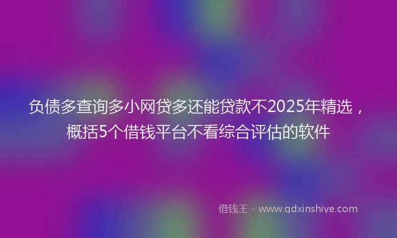 负债多查询多小网贷多还能贷款不2025年精选，概括5个借钱平台不看综合评估的软件