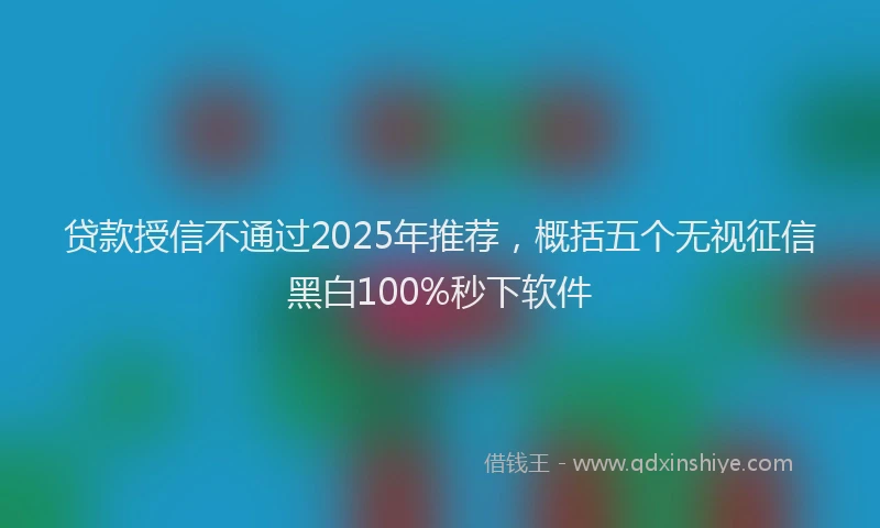 贷款授信不通过2025年推荐，概括五个无视征信黑白100%秒下软件