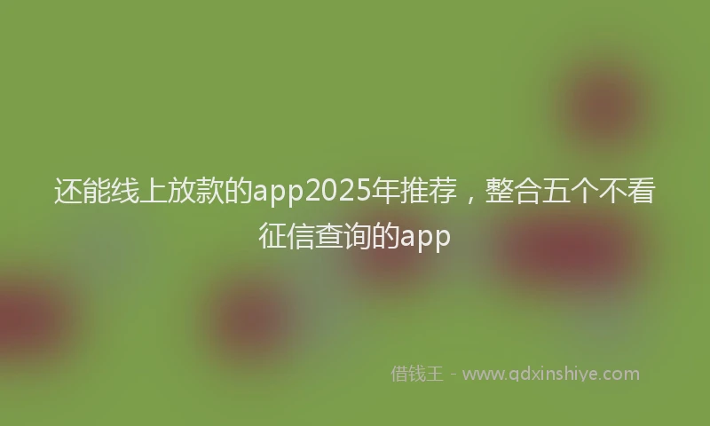 还能线上放款的app2025年推荐，整合五个不看征信查询的app