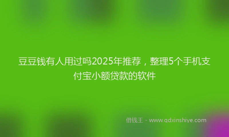 豆豆钱有人用过吗2025年推荐，整理5个手机支付宝小额贷款的软件