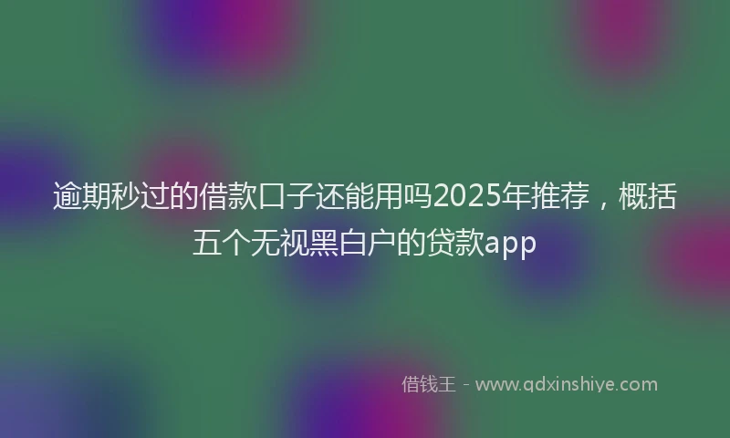 逾期秒过的借款口子还能用吗2025年推荐，概括五个无视黑白户的贷款app