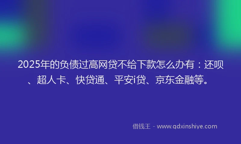 2025年的负债过高网贷不给下款怎么办有：还呗、超人卡、快贷通、平安i贷、京东金融等。