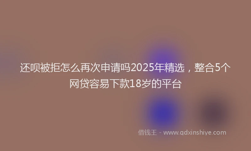 还呗被拒怎么再次申请吗2025年精选，整合5个网贷容易下款18岁的平台