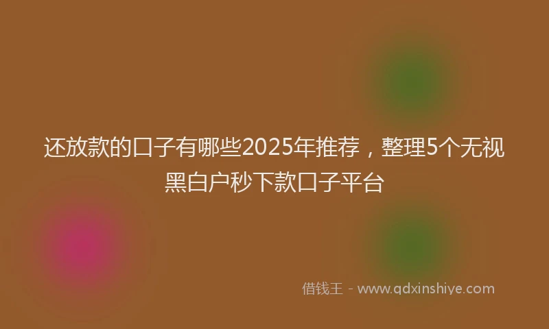 还放款的口子有哪些2025年推荐，整理5个无视黑白户秒下款口子平台