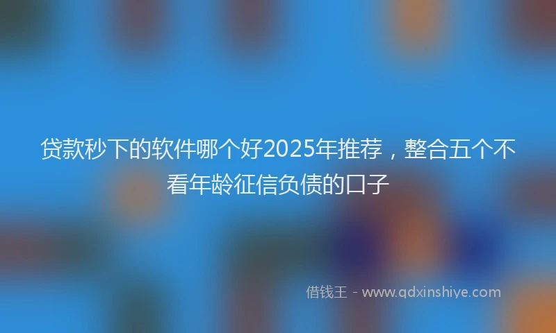 贷款秒下的软件哪个好2025年推荐，整合五个不看年龄征信负债的口子