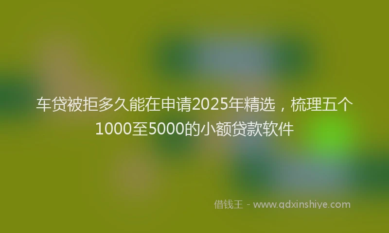 车贷被拒多久能在申请2025年精选，梳理五个1000至5000的小额贷款软件