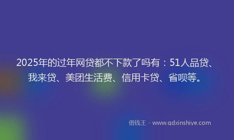 2025年的过年网贷都不下款了吗有：51人品贷、我来贷、美团生活费、信用卡贷、省呗等。