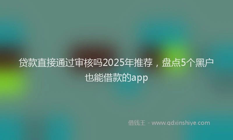 贷款直接通过审核吗2025年推荐，盘点5个黑户也能借款的app