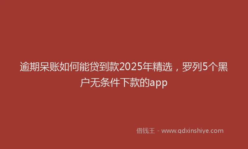 逾期呆账如何能贷到款2025年精选，罗列5个黑户无条件下款的app