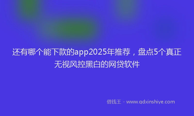 还有哪个能下款的app2025年推荐，盘点5个真正无视风控黑白的网贷软件