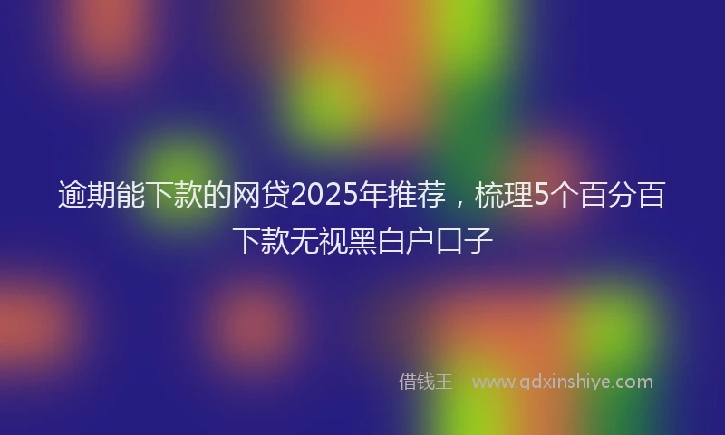 逾期能下款的网贷2025年推荐，梳理5个百分百下款无视黑白户口子