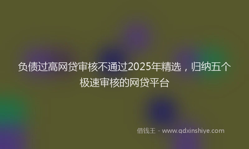 负债过高网贷审核不通过2025年精选，归纳五个极速审核的网贷平台