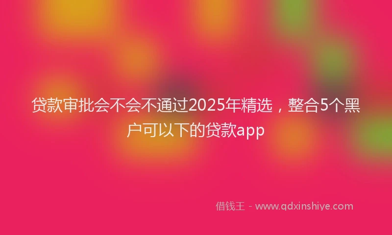 贷款审批会不会不通过2025年精选，整合5个黑户可以下的贷款app