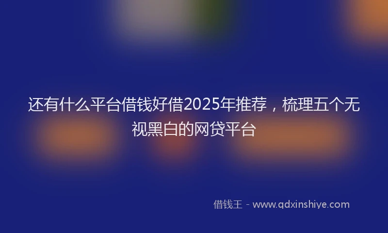 还有什么平台借钱好借2025年推荐，梳理五个无视黑白的网贷平台