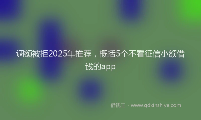 调额被拒2025年推荐，概括5个不看征信小额借钱的app