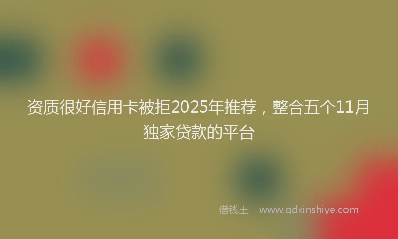 资质很好信用卡被拒2025年推荐，整合五个11月独家贷款的平台