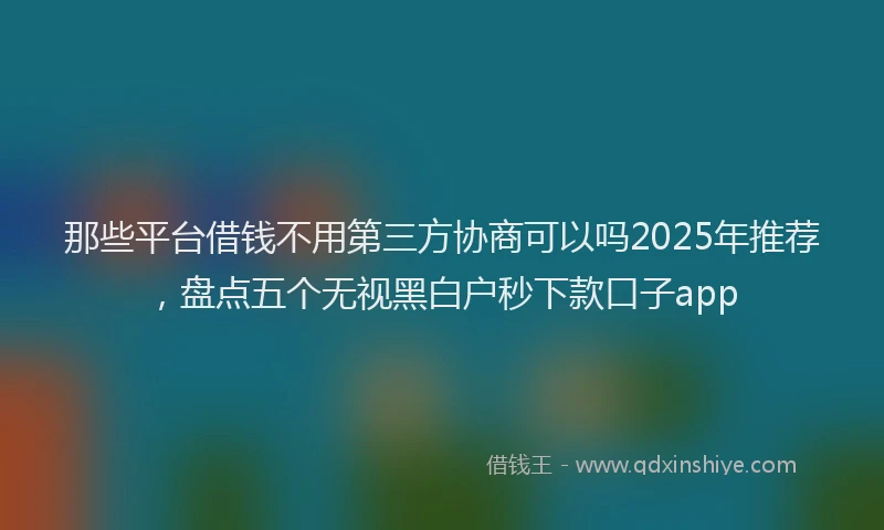 那些平台借钱不用第三方协商可以吗2025年推荐，盘点五个无视黑白户秒下款口子app