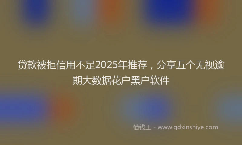 贷款被拒信用不足2025年推荐，分享五个无视逾期大数据花户黑户软件