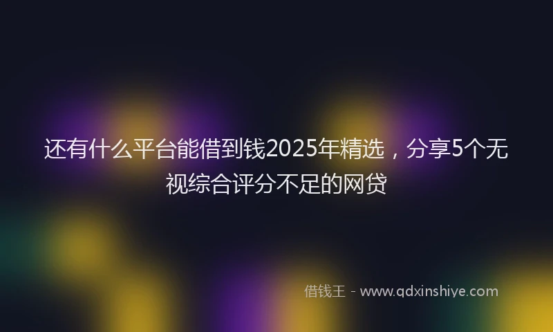 还有什么平台能借到钱2025年精选，分享5个无视综合评分不足的网贷