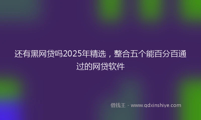 还有黑网贷吗2025年精选，整合五个能百分百通过的网贷软件