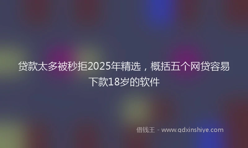 贷款太多被秒拒2025年精选，概括五个网贷容易下款18岁的软件