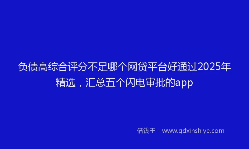 负债高综合评分不足哪个网贷平台好通过2025年精选，汇总五个闪电审批的app
