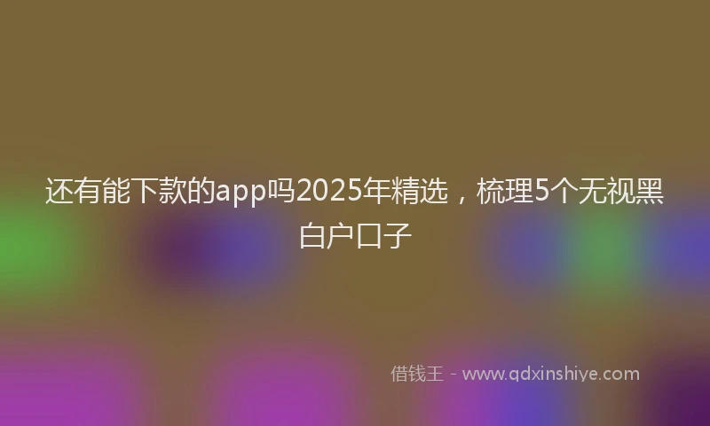 还有能下款的app吗2025年精选，梳理5个无视黑白户口子