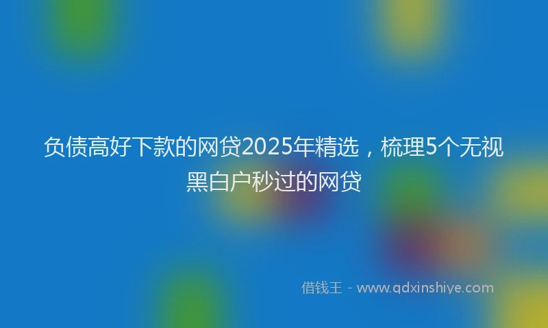 负债高好下款的网贷2025年精选，梳理5个无视黑白户秒过的网贷