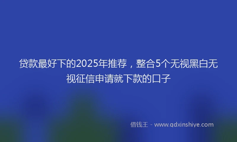 贷款最好下的2025年推荐，整合5个无视黑白无视征信申请就下款的口子