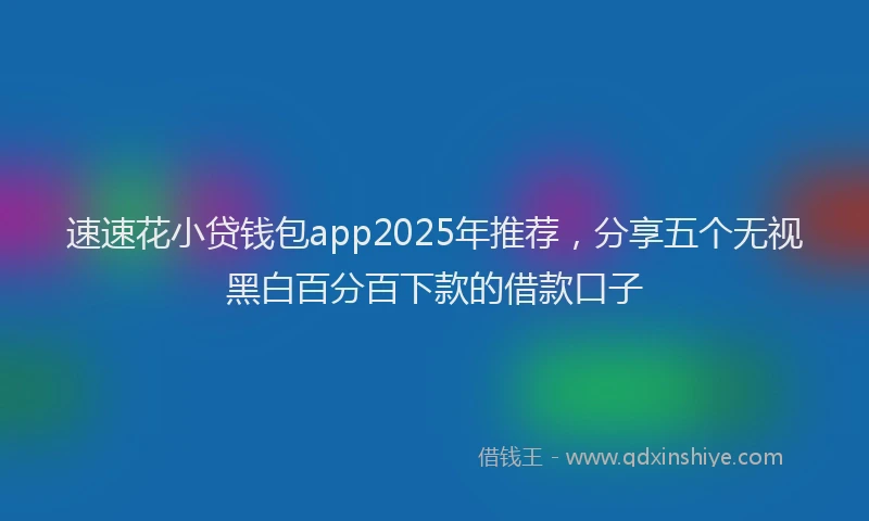 速速花小贷钱包app2025年推荐，分享五个无视黑白百分百下款的借款口子
