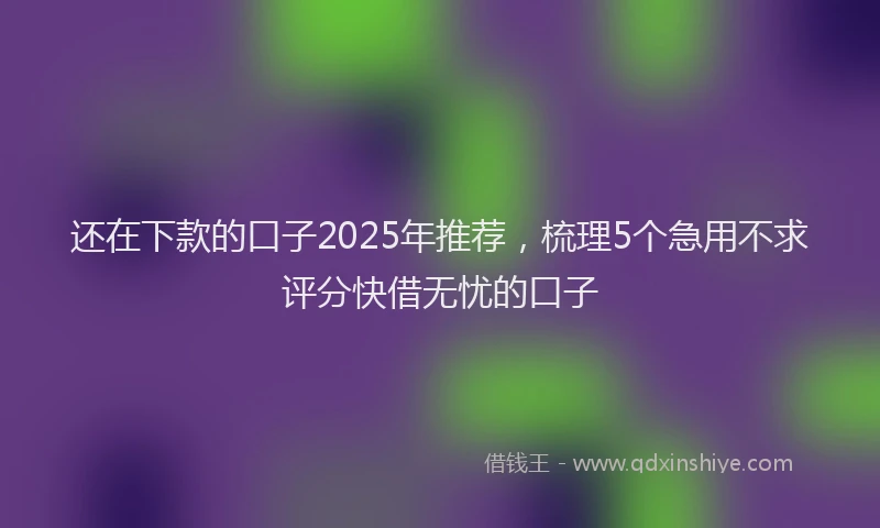 还在下款的口子2025年推荐，梳理5个急用不求评分快借无忧的口子