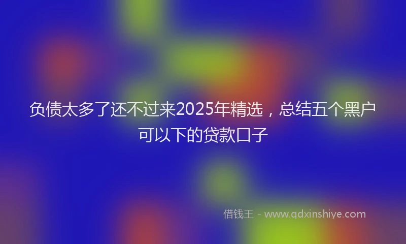 负债太多了还不过来2025年精选，总结五个黑户可以下的贷款口子