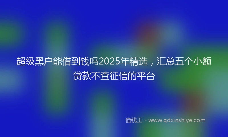 超级黑户能借到钱吗2025年精选，汇总五个小额贷款不查征信的平台