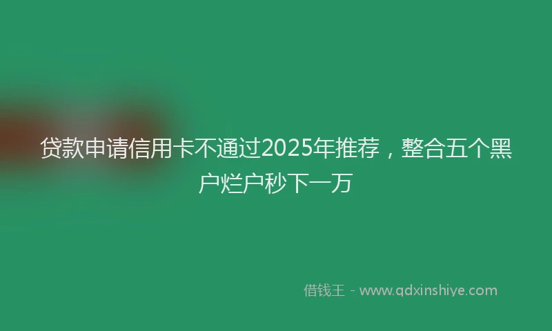 贷款申请信用卡不通过2025年推荐，整合五个黑户烂户秒下一万