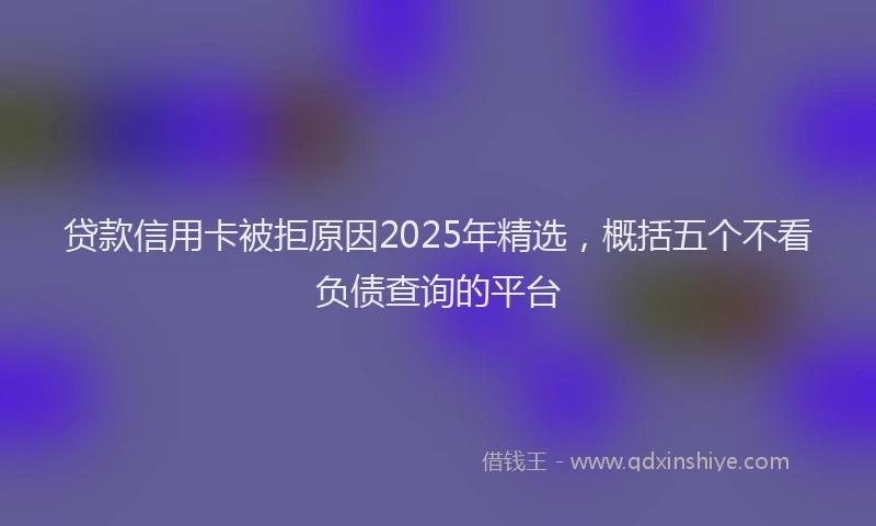 贷款信用卡被拒原因2025年精选，概括五个不看负债查询的平台