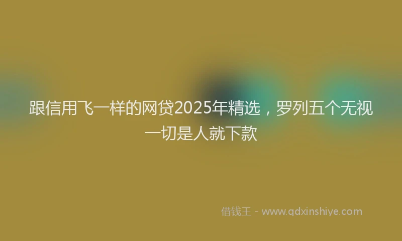 跟信用飞一样的网贷2025年精选，罗列五个无视一切是人就下款