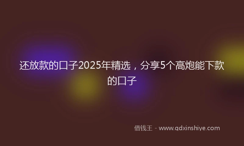 还放款的口子2025年精选，分享5个高炮能下款的口子