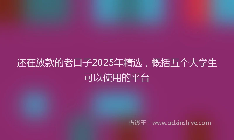 还在放款的老口子2025年精选，概括五个大学生可以使用的平台