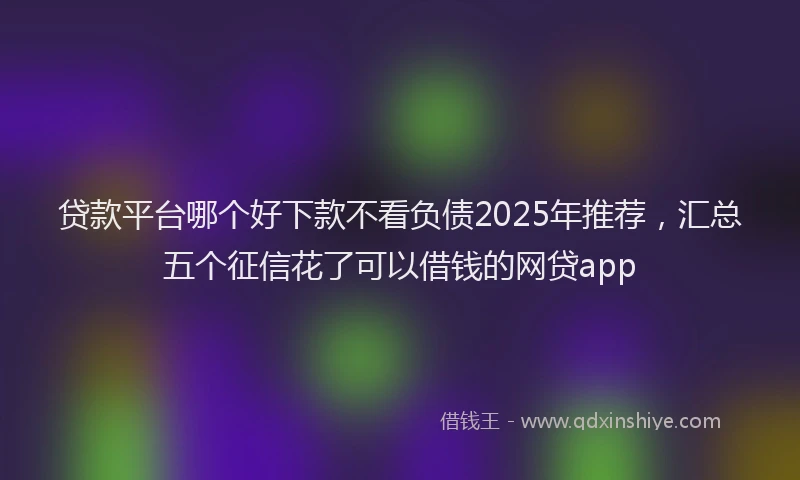 贷款平台哪个好下款不看负债2025年推荐，汇总五个征信花了可以借钱的网贷app