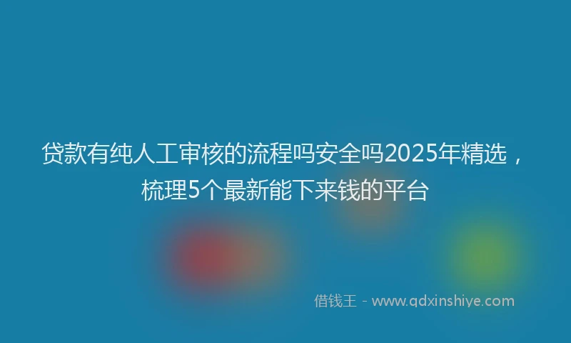 贷款有纯人工审核的流程吗安全吗2025年精选，梳理5个最新能下来钱的平台