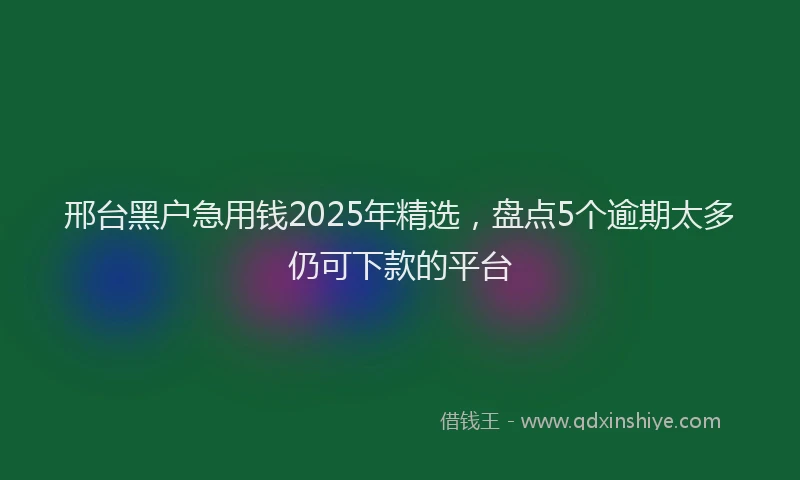 邢台黑户急用钱2025年精选，盘点5个逾期太多仍可下款的平台