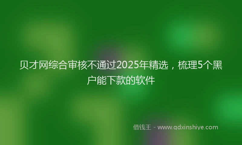 贝才网综合审核不通过2025年精选，梳理5个黑户能下款的软件