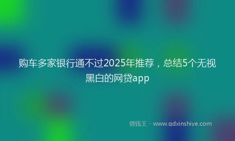 购车多家银行通不过2025年推荐，总结5个无视黑白的网贷app