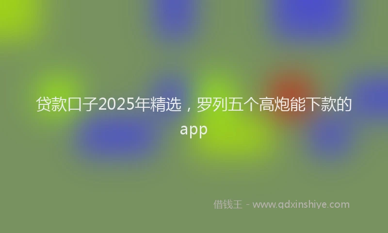 贷款口子2025年精选，罗列五个高炮能下款的app