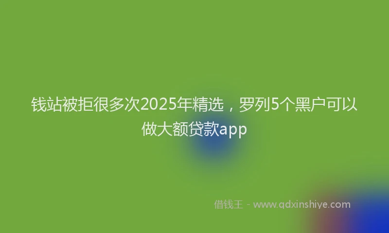 钱站被拒很多次2025年精选，罗列5个黑户可以做大额贷款app