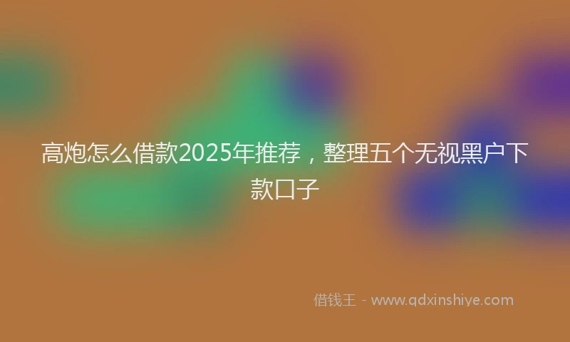 高炮怎么借款2025年推荐，整理五个无视黑户下款口子