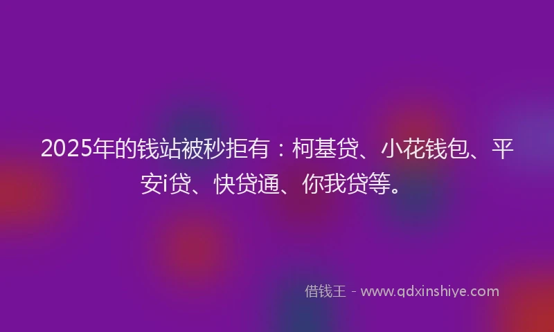 2025年的钱站被秒拒有：柯基贷、小花钱包、平安i贷、快贷通、你我贷等。